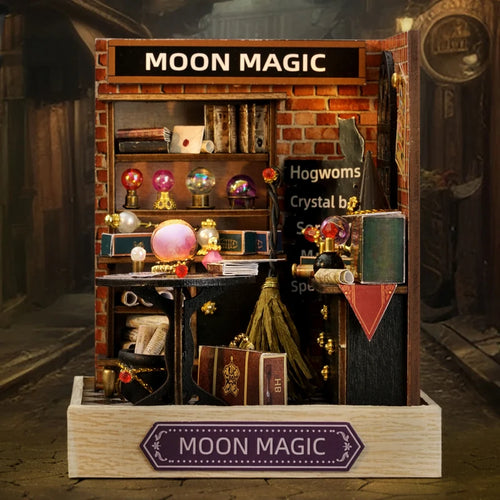 NEW DIY Wooden Moon Magic Room Mini Casa Miniature Building Kits Doll Houses with Furniture LED Light Dollhouse for Girls Gifts